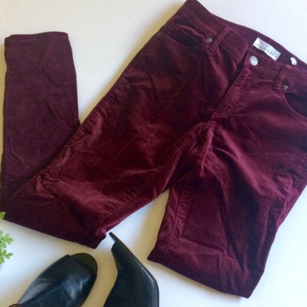 Velvet Jeans Maroon/Burgundy